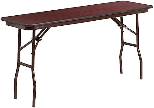 Flash Furniture 5 ft Laminate Folding Training Table, Mahogany | Durable Construction, Commercial Use