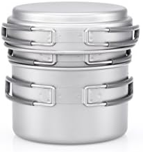 Keith Ti6014 Grade 1 Pure Titanium 3-Piece Pot and Pan Set
