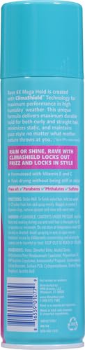 rave 4X Mega Unscented Aerosol Hairspray - Hair Spray for High Humidity Weather - 24-Hour Lasting Hold - Vitamin-Enhanced Hair Volume Spray - 11 oz