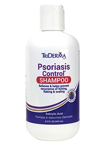 TriDerma Psoriasis Control Scalp Exfoliator Shampoo, 3% Salicylic Acid for Psoriasis, Seborrheic Dermatitis with AP4 Aloe Vera Gel, No Coal Tar
