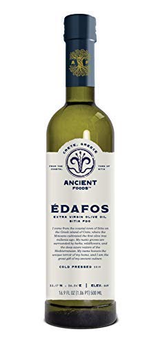 Ancient Foods EDAFOS Extra Virgin Olive Oil Cold Pressed – Fresh, Cold Pressed olive oil from Greece, PDO Crete – 16.9oz (500ML)