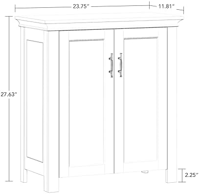 RiverRidge Somerset 2-Door Bathroom Storage Cabinet, White | Laundry Room Linen Cabinet, Bath Medicine Floor Cabinet, Adjustable Interior Shelf