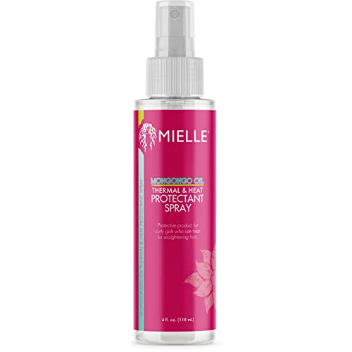Mielle Organics Mongongo Oil Thermal & Heat Protectant Spray, Protects Hair from Heat Damage, Intense Heat Defense, Curl Pattern Protection