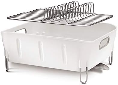 simplehuman Compact Dish Rack, White Plastic