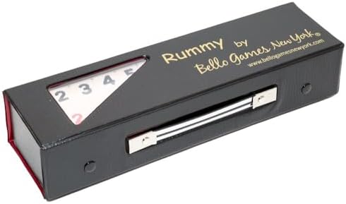 Bello Games Ninth Avenue Rummy Set Large Engraved Numbers in a Black Vinyl Case