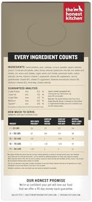 The Honest Kitchen Dehydrated Grain Free Fruit & Veggie Base Mix Dog Food (Just Add Protein), 3 lb Box