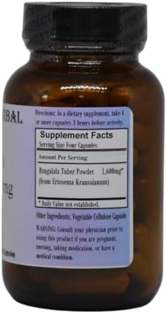 Barlowe's Herbal Elixirs Bangalala (Eriosema Kraussianum) | Powder Capsules | 400mg Per Capsule | South African Male Vitality Herb | 60 Vegan
