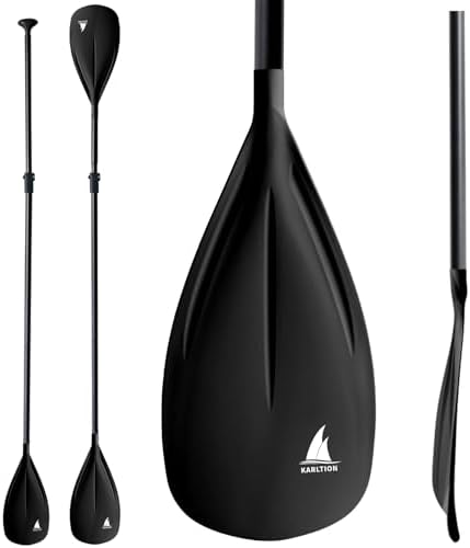 Karltion SUP Paddle - 3-Piece Adjustable Aluminium SUP Paddle with Glass Fiber Blade for Surfing, Floating, Water Sports