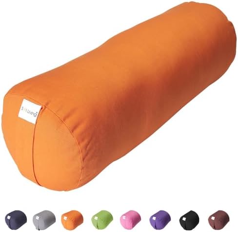 Sol Living Yoga Bolster Pillow for Restorative Yoga, 100% Cotton Meditation Cushion