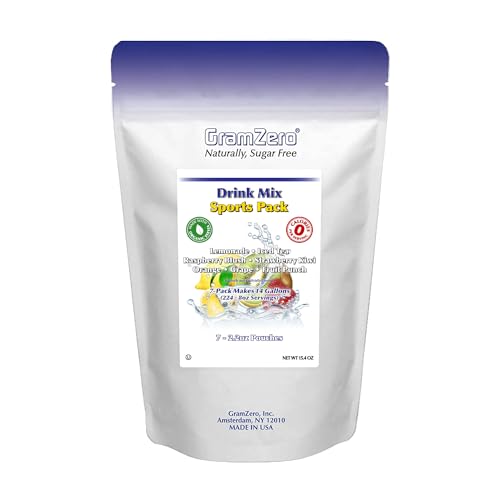 GramZero Grape Sugar Free Drink Mix Sports Pack, Great For Nutrition Club Loaded Teas, Zero Calorie, Stevia Sweetened