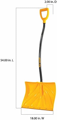 True Temper 1603400 Poly Snow Shovel/Pusher with Ergonomic D-Grip Steel Handle 18 Inch