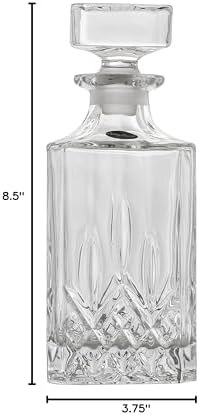 Amlong Crystal Lead-Free Crystal Liquor Decanter with Stopper, Round