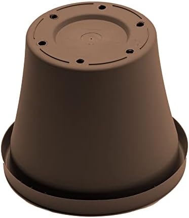 Bloem Terra Pot Round Planter: 14" - Chocolate - Matte Finish, Durable Resin, Traditional Style Pot, for Indoor and Outdoor Use, Gardening