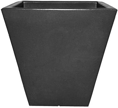 Tusco CT22BK Cosmo Square Planter, Black, 22-Inch