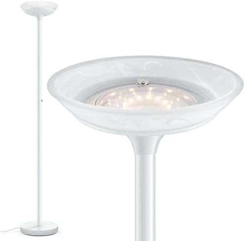 BoostArea Torchiere Floor Lamp, 30W Super Bright LED Standing Lamp, Stepless Dimmable Pole Lamp with 3000K Lighting, Rotary Switch