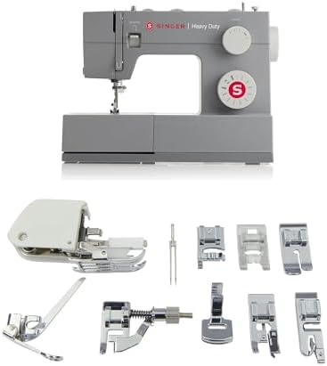 SINGER | Heavy Duty 4411 Sewing Machine with 11 Built-In Stitches, Accessory Kit, Includes 9 Presser Feet, Twin Needles, & Case - Sewing Made Easy