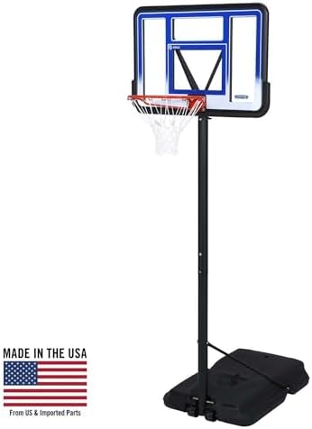 Lifetime Portable Outdoor Basketball Hoop, 42 Inch Backboard, 7.5-10 Ft Telescoping Height Adjust