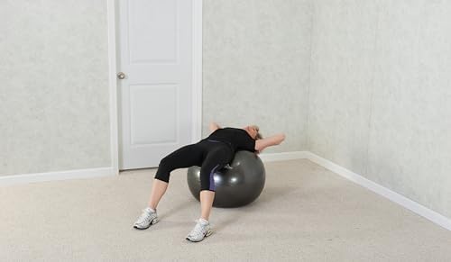 Black Mountain Products Professional Grade Exercise Stability Yoga Ball, Foot Pump, Ball Plug, Plug Puller, 2000 Pounds Static Weight Capacity Antiburst