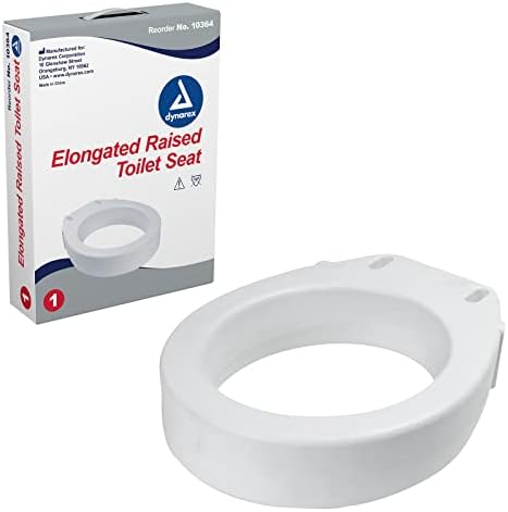Dynarex Elongated Raised Toilet seat Without arms, Portable