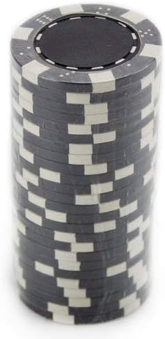 Brybelly Clay Composite Striped Dice 11.5-gram Poker Chips (100-pack) - Blank Non-denominated Poker Chips - Custom Cash Games and Home Casino Poker Nights