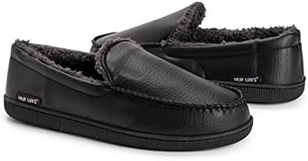 Muk Luks Men's Moccasin-Black Slip-On Loafer