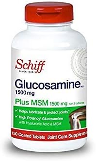 Schiff Glucosamine 1500mg Plus MSM and Hyaluronic Acid, 150 tablets - Joint Supplement (Pack of 7)