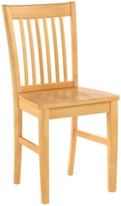 East West Furniture NFC-MAH-W Norfolk Dining Room Chairs - Slat Back Solid Wood Seat Chairs, Set of 2, Mahogany