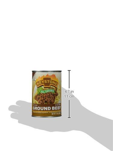 Keystone All Natural Heat and Serve Ground Beef 14 Oz Fully Cooked Canned Meat Shelf Stable Emergency Survival Canned Food Ready to Eat No Water No