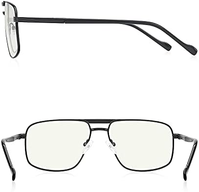 Reading Glasses for Men Square Double Bridge Blue Light Blocking Computer Readers
