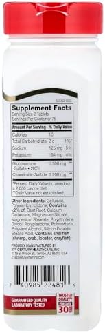 21St Century Triple Strength Glucosamine and Chondroitin - 150 Tablets