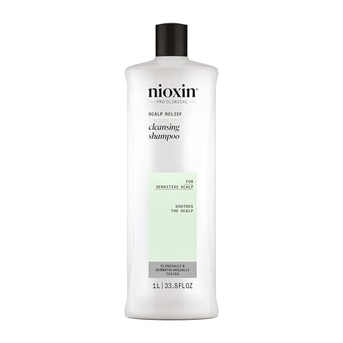 Nioxin Scalp Relief Cleansing Shampoo | Soothes, Hydrates, & Thickens Hair | For Sensitive, Dry, & Itchy Scalp | Made with Aloe Vera & Vitamin E