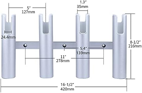 Aluminium Wall-Mounted Fishing Rod Holder for Boat, Garage & Marine - Holds Rods & Poles