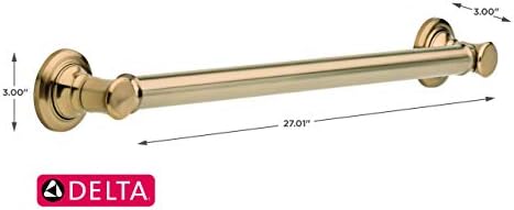 Delta Traditional (1-Pack) 24" Shower Grab Bar ADA Compliant Champagne Bronze 450 lb Capacity Bathroom Safety Handle for Shower