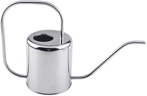 Fasmov 51 Oz Stainless Steel Watering Can Modern Style Watering Pot, Watering Can with Long Spout for Easy Pour, Water Outdoor Garden, Indoor Plant (Silver)