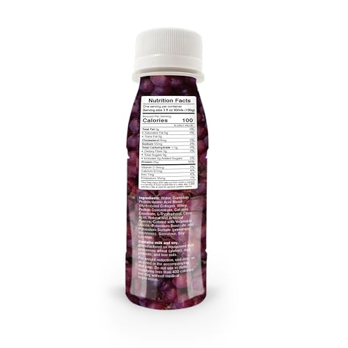 BariatricPal Ready-To-Drink 25g Whey Protein & Collagen Power Shots - Cran Grape (12 Bottles)