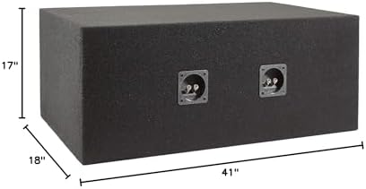 Absolute USA VEGD15 Dual 15-Inch Slot Ported Subwoofer Enclosure, 3/4-Inch MDF
