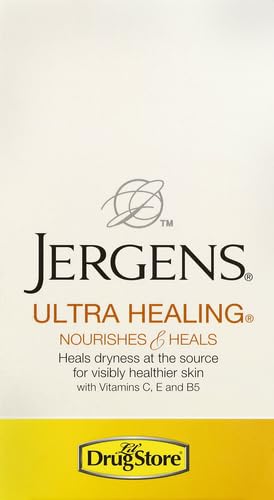 Jergens Ultra Healing Lotion, Hand and Body, Dry Skin Travel Size Moisturizer, for Absorption into Extra Dry Skin, Use After Washing Hands, 1 Ounce, with HYDRALUCENCE blend, Vitamins C, E, B5