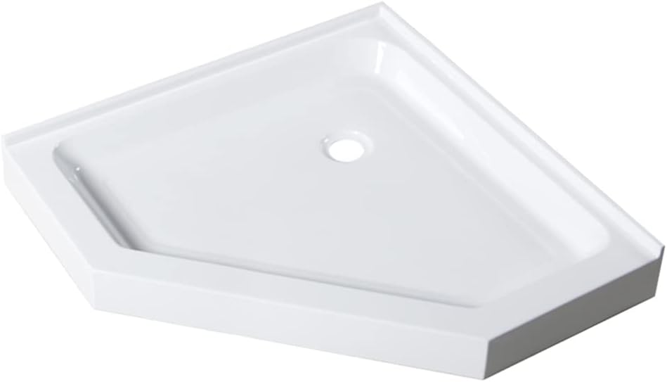 Voltaire 32" x 32" Acrylic White, Single-Threshold, Center Drain, Neo-angle Shower Base