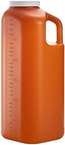 Large Male Urinal with Leak Proof Screw Cap Lid (3000 mL or 101 oz.) (Amber Color)