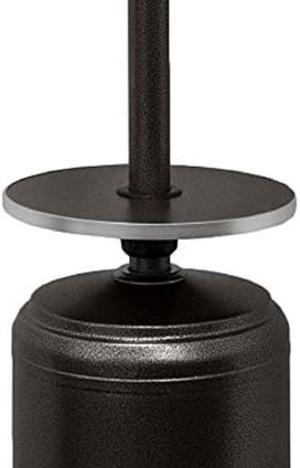 AZ Patio Outdoor Propane Gas Patio Heater, 48K BTU's, Open Door Design, Adjustable Table, Single pole, Weight Bladder Included, Regulator and Hose, Hammered Bronze Finish