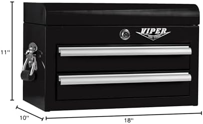 Viper Tool Storage 18-Inch 2-Drawer Mini Tool Chest, Black