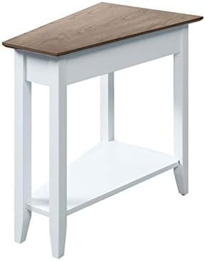 Convenience Concepts American Heritage Wedge End Table 24" - Classic Living Room Table with Storage Shelf, Side Table for Family Room, Bedside Table, Espresso