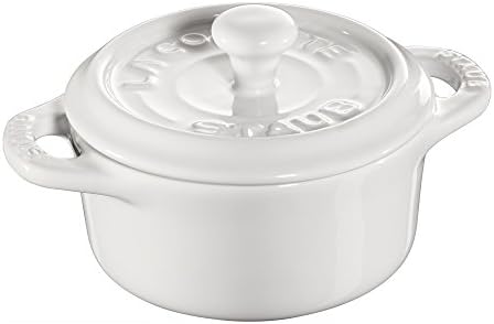 STAUB Ceramic Dutch Oven 3-piece Mini Round Cocotte, Dark Blue
