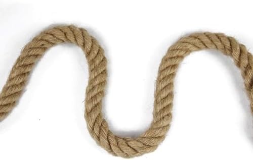 100% Natural Hemp Rope Twisted Jute Rope 100 Feet 1/2 Inch 4 Ply Hemp Ropes All Purpose Cord for Crafts