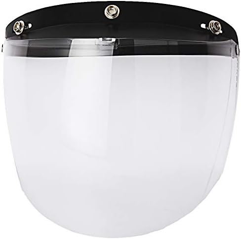 3-Snap Flip Shield Visor for Motorcycle Helmets (Clear)