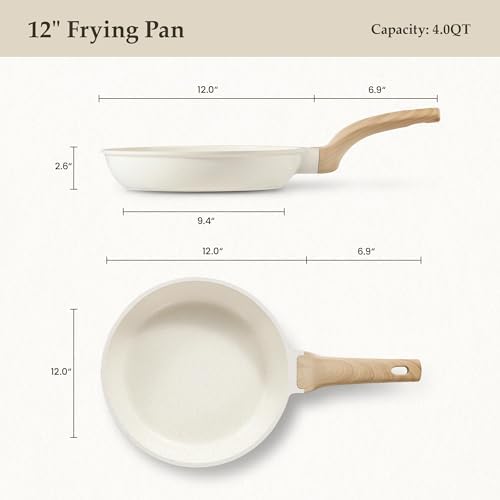 CAROTE Nonstick Frying Pan, 8 Inch Classic Granite Skillet | Kitchen Healthy Non Toxic Stone Cookware,All-Stovetop Compatible, Cool Handle, Easy to Clean, PFOA Free