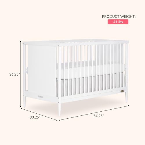 Dream On Me Clover Changing Table with Rounded Spindles in White