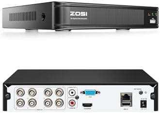 ZOSI H.265+ 8 Channel 5MP Lite Security DVR Recorder, Hybrid 4-in-1, NO HDD | AI Human Vehicle Detection, Alert Push