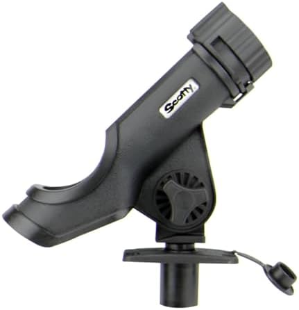 Scotty 0231-BK PowerLock Rod Holder, with 0244 Flush Deck Mounts, black | Adjustable, 360 Degrees of Rotation, Durable Construction