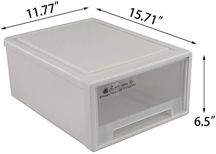 12 Quart Plastic Stacking Storage Drawer Unit Front Box, 1 Pack
